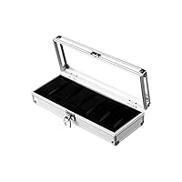 6 Grid Slots Jewelry Box Jewelry Organizer Watches Box Aluminium Alloy Display Storage Box Case