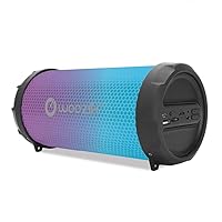 Rockit Go / S213 LED Bluetooth Speaker, Wireless Boombox Indoor/Outdoor with FM Radio,Micro SD Card, USB, AUX 3.5mm Support, Rechargeable Battery, Strap for Travel, Great for Parties! (Black)