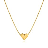 Tiny Heart Necklace for Women 18k Glod Plated Heart Pendant Necklace Jewelry Birthday Christmas Gifts, Gold Plated, No Gemstone