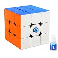 GAN Cube 356 R S, Gan 3x3 Speed Cube - Gans 356 RS 3x3x3 Magic Cubes with Gan Lube 2ml for Kids, Adults and Cubes Lovers (Stickerless)