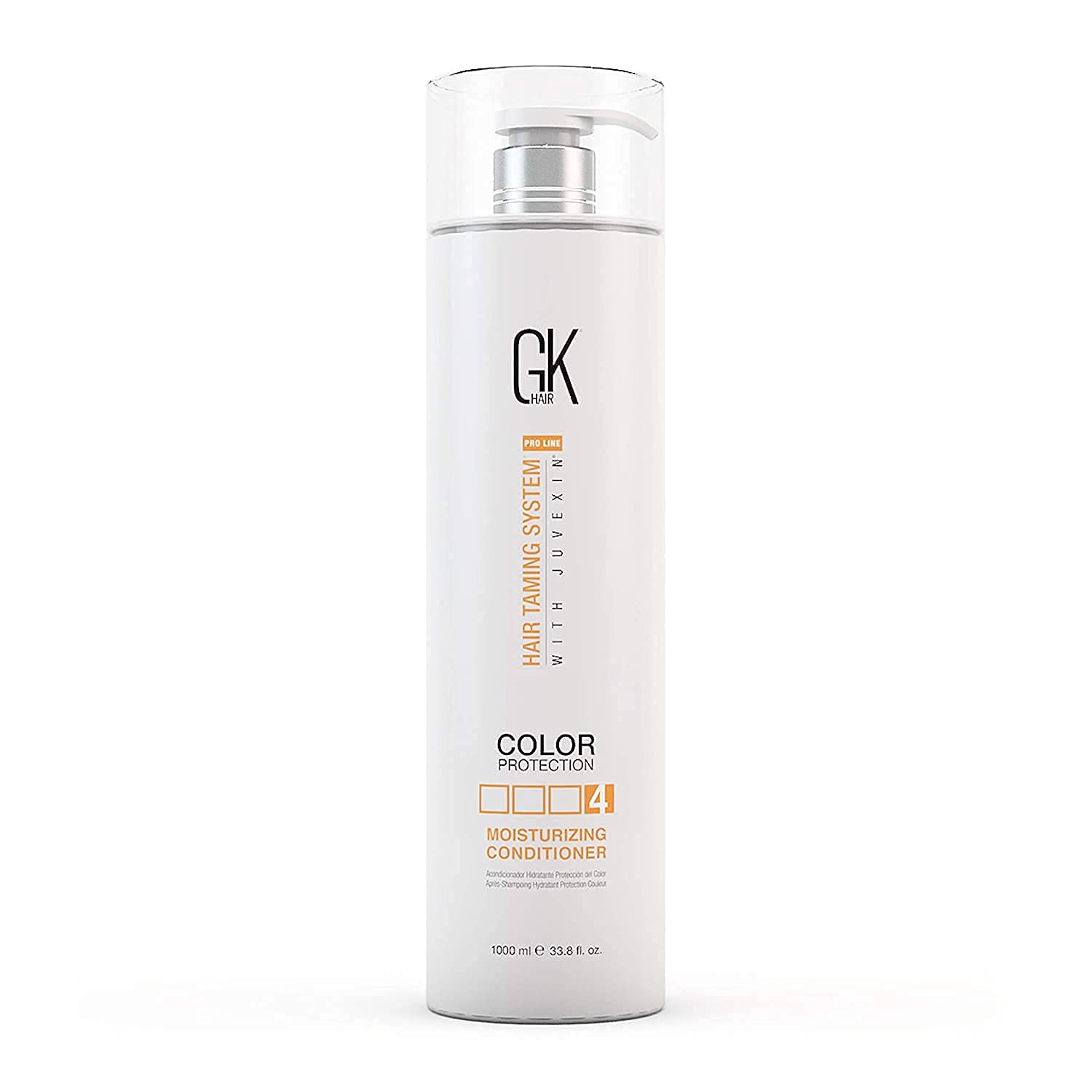 Global Keratin GK Hair Moisturizing Shampoo and Conditioner Set 300ml I Vent Brush (2.5 Inch) Rubber Handle