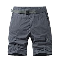 Men's Workwear Multi-Pocket Pants Cotton Thin Section Pants Shorts Elastic Waist Shorts