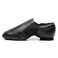 HROYL Boys and Girls Jazz Dance Shoes Slip and Elastic Child‘s Leather Jazz Dance Shoes,TJ-jazz-X025