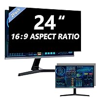 2 Pack Computer Privacy Screen 24 Inch for 16:9 Widescreen Monitor, Removable Eye Protection Anti Glare Blue Light Computer Screen Privacy Shield, Anti Spy Screen Protector Film Privacy Screen 24 in