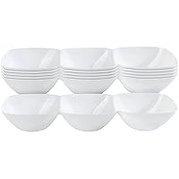 PetiteWare Chic White 3-Section Plastic Bowls - (Pack of 6) - Space-Saving & Stylish Design - Ideal for Entertaining and Everyday Use