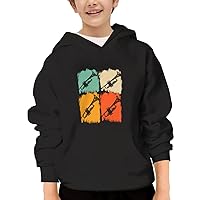 Unisex Youth Hooded Sweatshirt Trumpet Retro Cute Kids Hoodies Pullover for Teens