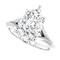 Pear Cut Moissanite Engagement Ring Set, 2ct Colorless Stone, 925 Silver & 18K White Gold, Ring Sizes 3-12, Valentine's Gift