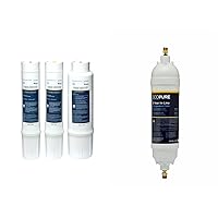 Whirlpool WHEMBF Replacement Filter Set + EcoPure EPINL30 5 Year in-Line Refrigerator Filter