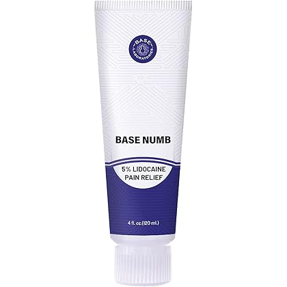 BASE LABORATORIES 5% Lidocaine Numbing Cream for Tattoos, Piercings, Waxing - Tattoo Numbing Cream, Topical Anesthetic Cream I Numb Gel Brazilian, Microneedling, Microblading Lip Injections - 4 FL oz