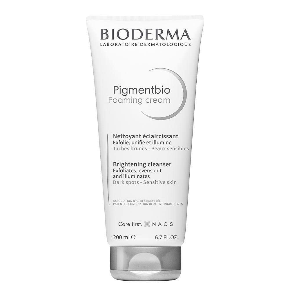 Bioderma Pigmentbio Foaming Face Cream - Brightening and Moisturizing Cleanser - Face Exfoliator for Skin Prone to Visible Spots