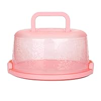 Cake Carrier Portable Cake Box Cake Carrier with Handle Cake Container Pie Storage Cupcake Round Transporting Lid Clip Lock