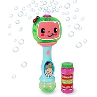 Little Kids Cocomelon Light and Sound Musical Bubble Wand, Includes Bubble Solution