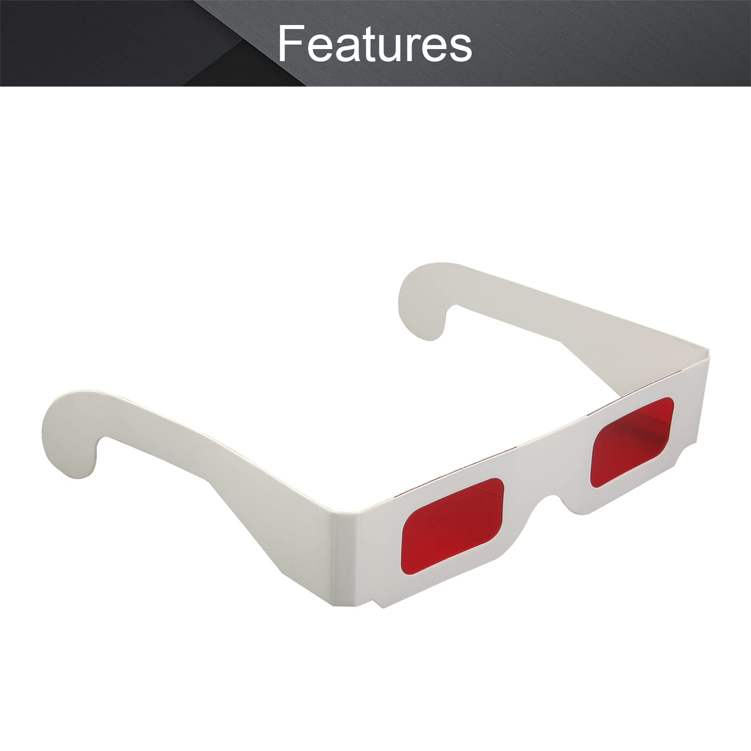 Othmro 20Pcs Red-Red 3D Glasses Carboard Frame White Resin Lens 3D Movie Game-Extra Upgrade Style Glasses 3D Viewing Glasses for Anaglyph Movie Photo Projector Film Television Computer Screen Game