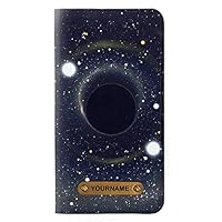RW3617 Black Hole PU Leather Flip Case Cover for iPhone 11 Pro Max with Personalized Your Name on Leather Tag
