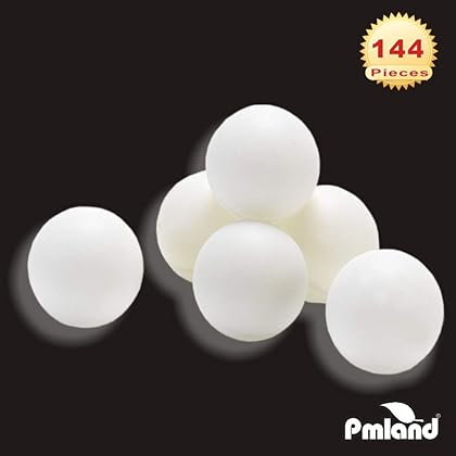 PMLAND 144 Washable Plastic Pong Game Balls Bulk for Table Tennis Carnival Pool Games Party Decoration White Color 38mm