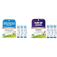 Boiron Gelsemium 30C 3-Pack and Coffea Cruda 30C 3-Pack Homeopathic Medicine Bundle for Stress Relief and Restless Sleep