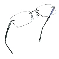 Blue Light Blocking Reading Glasses Anti Blue Rays Reduce Eyestrain Rimless Frame with diamond Stylish for Customize