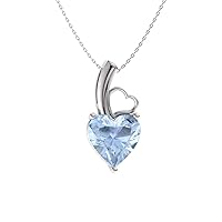 Diamondere Natural and Certified Heart Cut Gemstone Solitaire Petite Necklace in 14k Solid Gold | 0.32 Carat Pendant with Chain Valentine's Day gift for her