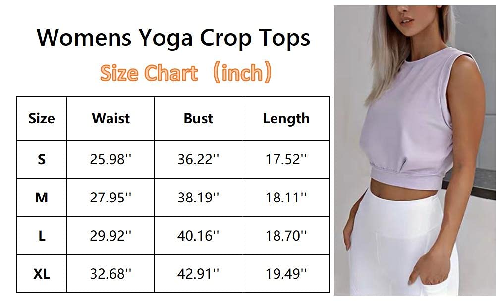 ARRIVE GUIDE Crop Top Athletic Shirts for Women Cute Sleeveless Yoga Tops Running Gym Workout Shirts