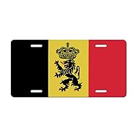 Belgian Flag Badge Personalized License Plates for Front of Car Aluminum Metal Tag Custom Design 6x12 Inch