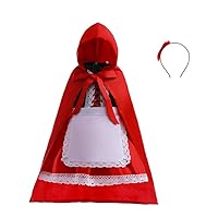 Dressy Daisy Little Red Riding Hood Fancy Dress Up Costume Set with Cloak Cape for Toddler Little Girls Size 2T to 10