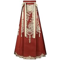 Hanfu Clothes Women Adult Chinese Traditional Elegant Classical Dress Ming Skirt BlackRed