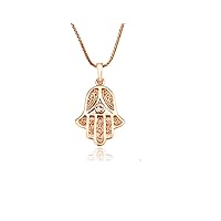 Callissi Luxury Hand of Fatima Hamsa Necklace Gold 18K Real Gold-Plated Women's Gold Jewellery Rhinestone