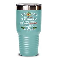 New Dad Christmas Tumbler for First Time Daddy Ill Be Snuggled Up in Mommys Tummy Cute Pregnancy Announcement Baby Shower Idea for Him 20 or 30oz Hot