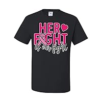 “Her Fight is Our Fight” Breast Cancer Awareness Hope Pink Ribbon Support Brave Fight Unisex T-Shirt