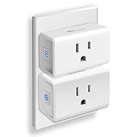 Plug Ultra Mini 15A, Smart Home Wi-Fi Outlet Works with Alexa, Google Home & IFTTT, No Hub Required, UL Certified, 2.4G WiFi Only, 2 Count (Pack of 1)(EP10P2) , White