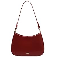 ptumcial Red Purse Crescent Red Shoulder Bag Adjustable Retro Handlheld/Shoulder Purse Zipper Fashion Leather Small Purses for Women Hobo Bags