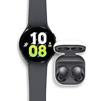 SAMSUNG Galaxy Watch 5 + Buds 2 Bundle, 44mm LTE Smartwatch w/Body, Health, Fitness, Sleep Tracker, Gray Band and True Wireless Bluetooth Earbuds w/Noise Cancelling, Ambient Sound, Graphite