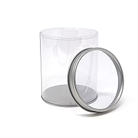 Homeford Party Favor Cylinder with Clear Window Tin Lid, 1-Count (3.15