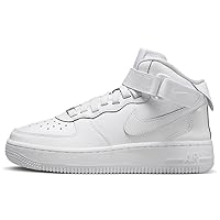 Nike Air Force 1 Mid EasyOn Big Kids' Shoes (FN1193-111, White/White-White) Size 4