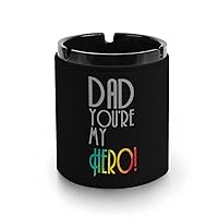 Dad My Hero Large Ashtray for Cigarette Cigar Ashtray Smokeless Windproof Ash Tray for Car Office Tabletop