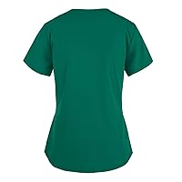 Work Scrub Shirts for Women Fall Summer Short Sleeve V Neck Loose Fit Long Tops Blouses Shirts Women 2024