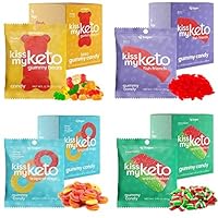 Kiss My Keto Gummy Candy Variety Pack, Low Carb, Vegan, 4 Pieces, 23g