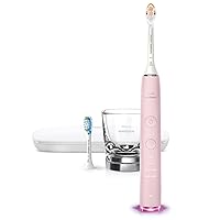 Philips Sonicare DiamondClean Smart 9300 Electric Toothbrush, Sonic Toothbrush with App, Pressure Sensor, Brush Head Detection, 4 Brushing Modes and 3 Intensity Levels, Pink, Model HX9903/25