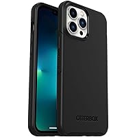 OtterBox iPhone 13 Pro Max & iPhone 12 Pro Max Symmetry Series Case - BLACK, ultra-sleek, wireless charging compatible, raised edges protect camera & screen