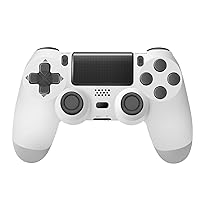 predark Wireless Game Controller For PS4 and Built-in Speaker，Gyro and Motor Remote-White