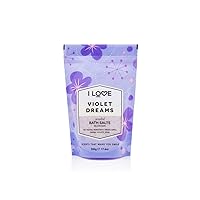 I Love Signature Violet Dreams Scented Bath Salts, With 99% Naturally Derived Ingredients, Lightly Fragranced Leaving Skin Feeling Silky & Smooth, Vegan-Friendly - 500g