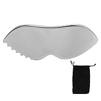 Gua Sha Facial Tool, Stainless Steel Gua Sha with Comb Teeth, Facial Massage, Used for Face, Neck, and Around Lips with Travel Pouch or Case