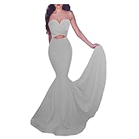 Monalia Women's Sweetheart Mermaid Long Dresses Formal Evening Prom Dinner Gowns