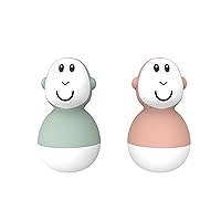 Bathtime Wobblers, Baby Bath Toy Protected w/Biocote to Keep Fresh & Clean, Easy to Grip, Sensory Learning - 2 Wobblers, 6 Months Old+, Mint Green & Dusty Pink