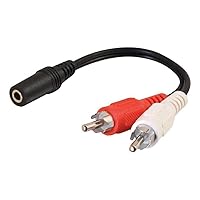 1 Pcs 3.5mm Audio Cable Connector Female to 2 Male RCA Lotus Head Audio Adapter Durability and Practicality