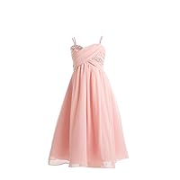 Girls Criss Cross Ruched Top Chiffon Special Occasion Dress Sizes 2-20
