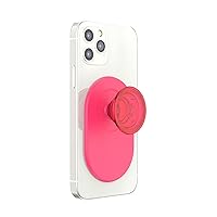 PopSockets Phone Grip Compatible with MagSafe®, Phone Holder, Wireless Charging Compatible, Pill-Shaped Grip - Neon Pink