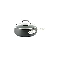 All-Clad HA1 Hard Anodized Nonstick SaucePan 2.5 Quart Induction Oven Broiler Safe 500F, Lid Safe 350F Pots and Pans, Cookware Black