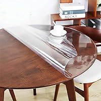 Clear Round Table Cover, Round Plastic Table Protector, Waterproof Tablecloth,Circle Table Top Protector for Coffee Table, Dining Room Table (1.5mm Thick,17 inch Round)
