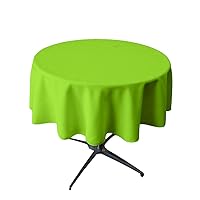 LA Linen Polyester Poplin Washable Round Tablecloth, Stain and Wrinkle Resistant Table Cover 51